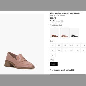 Vince Camuto Enachel Heeled Loafer 7 1/2 M